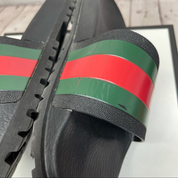 Gucci Men’s web slide sandals main image 11